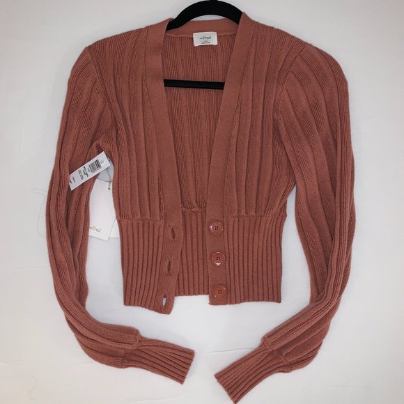 NEW WITH TAGS Wilfred Plunge Front Cardigan / Aritzia Thais knit cardigan XXS - Picture 3 of 5
